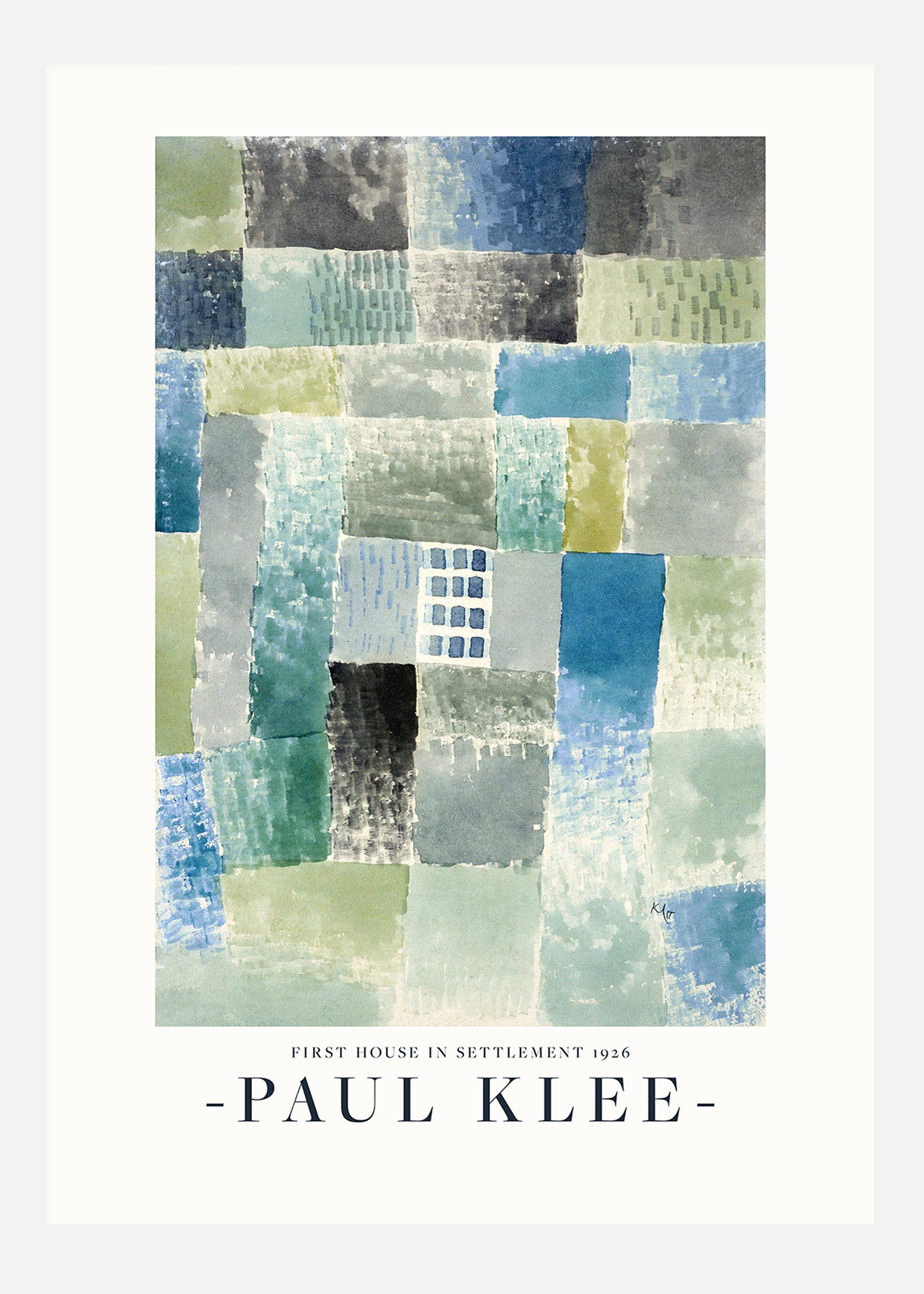 Paul Klee - First House In A Settlement 1926 Canvastavla (70x100 cm)