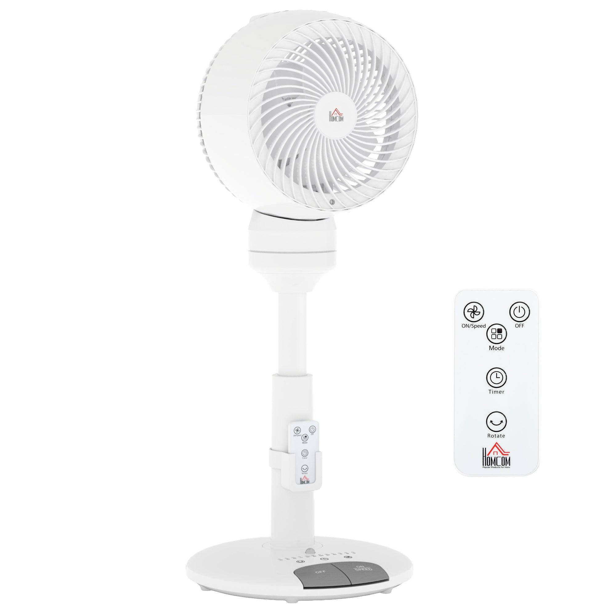 HOMCOM 28 Inch Standing Fan with Remote - White