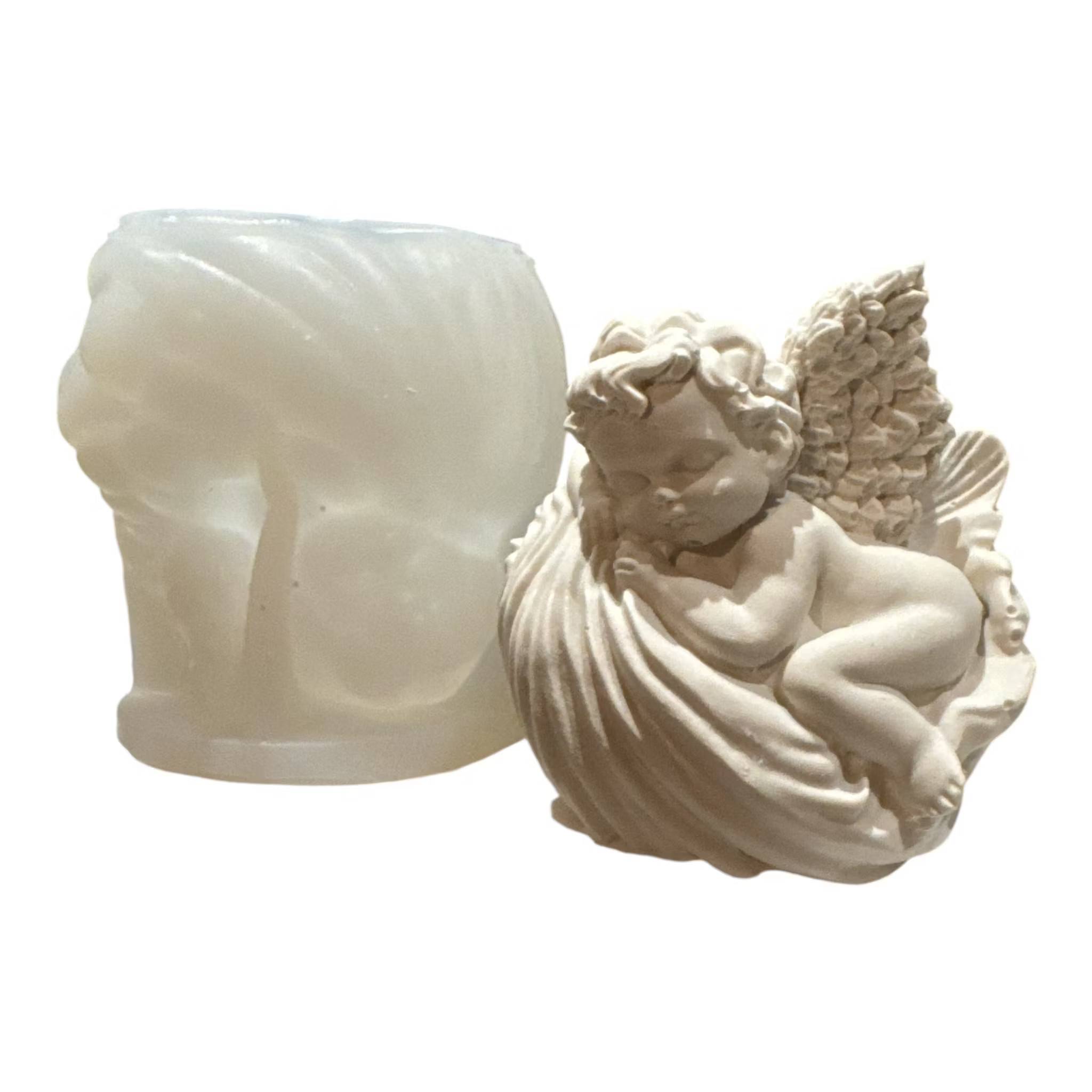Silikonform kerub för gips/ljus/tvål 8x7 cm