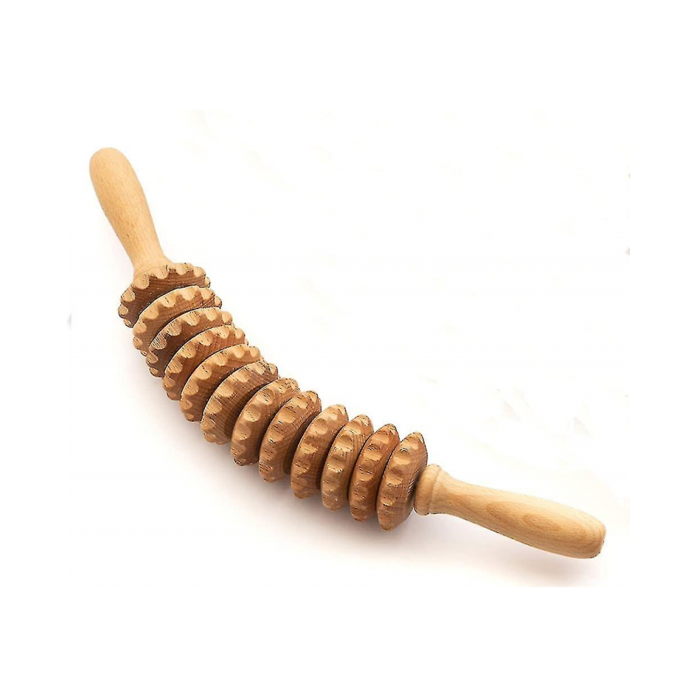 Anti-cellulite massage talje lår rulle værktøj massager Madertherapy træ 15,7" -