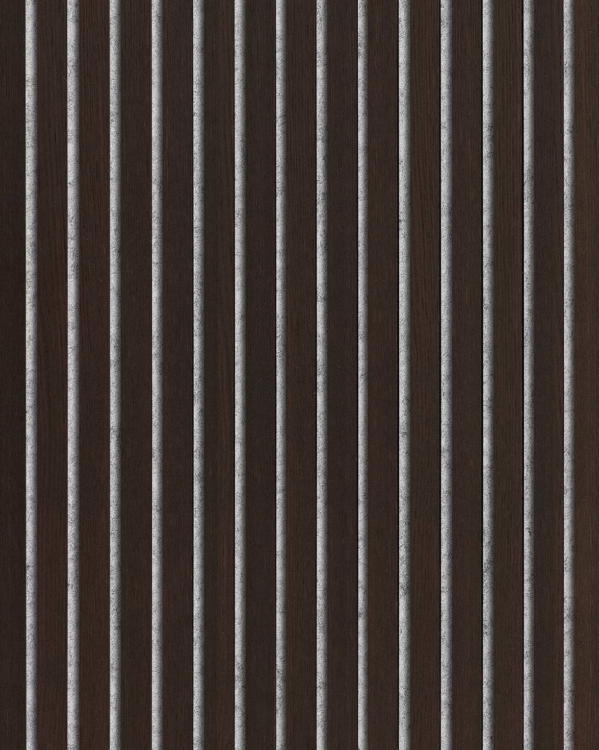 Smoked Oak Acoustic Panel | Sound-Absorbing Wall Panel Light gray / 3000x280mm