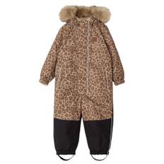 Kuling Chamonix Leopardmönstrad Vinteroverall Walnut 86 cm  Beige  86 cm  Unisex