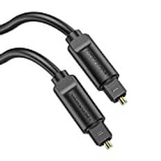 VENTION optisk kabel 2m optiskt ljudkabel TOSLINK-kabel optiskt digitalt ljudkabel fiber optiskt kabel för soundbar till TV hemmabio, PS4, Xbox, [S/PDIF] LG/Samsung/Sony PRO-serie