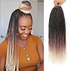 Senegalese Twist Crochet Hair - 8 Packs 18 Inch Small Crochet Hair for Braiding, 30 Strands/Pack Crochet Braids Hair For Black Women, Crochet Twist Hair Braiding Hot Water Setting (1B/350/613, 18inch)