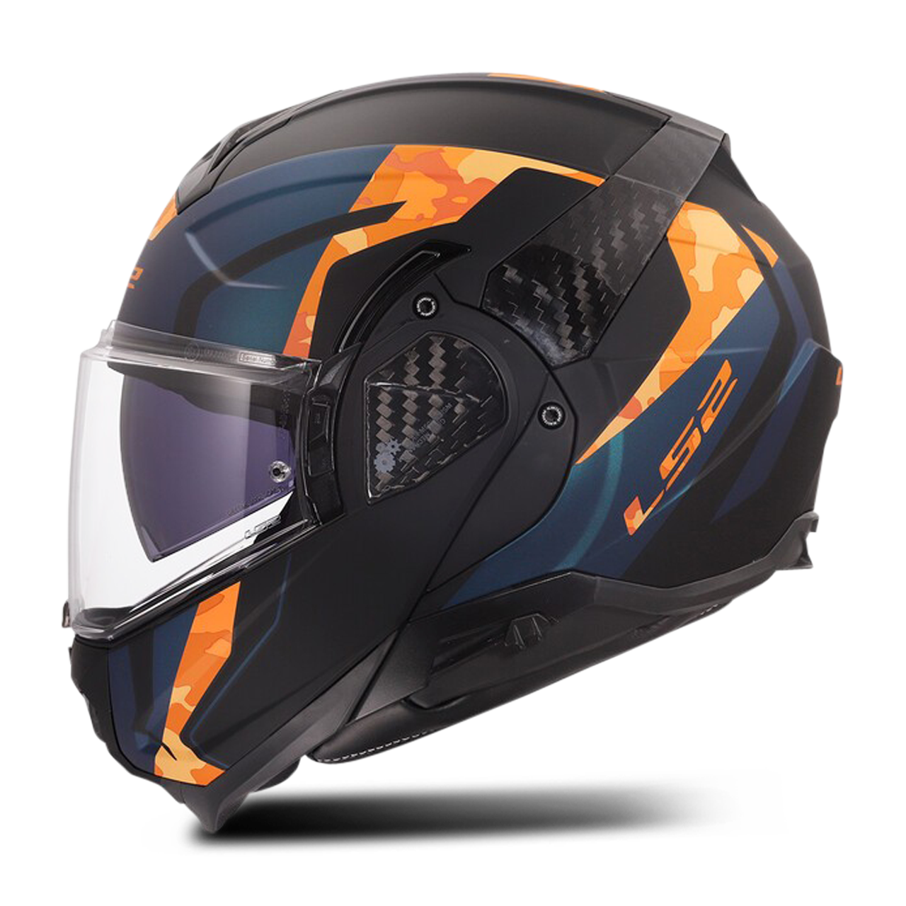 Flip-Up Hjelm LS2 FF910 Advant II Glide Sort/OrangeXXL - Orange - XXL
