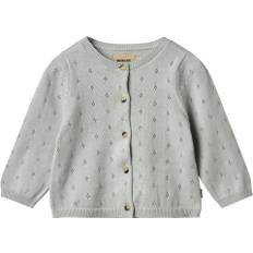 Wheat Strik Cardigan Maia Str 2 år / 92 cm - Soft Blue Toppe Bomuld hos Magasin