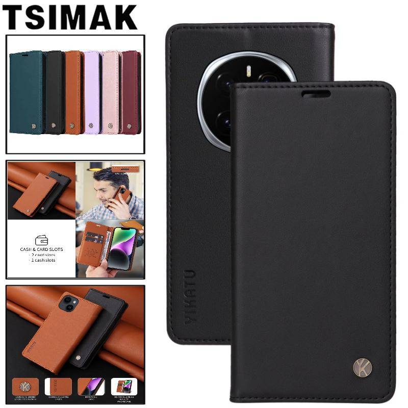 Stark Magnet Läderfodral För Honor Magic 7 Pro 6 5 4 Lite Magic7 Magic6 7Pro 5G Fodral Bussiness Flip Plånbok Kortskydd Coque