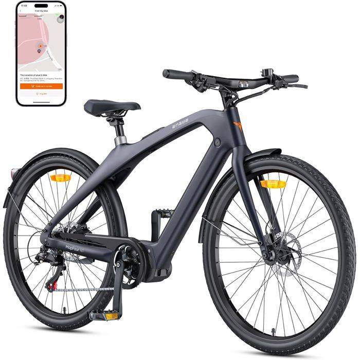 Vélo électrique - ENGWE - N1 Pro - Cadre carbone monobloc - Moteur central 250W/80Nm - Autonomie 100 km