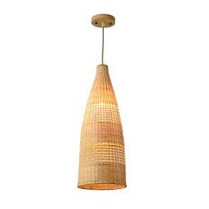 Lampa kök hänglampa tillverkad av vävd korg lampskärm, boho hängande lampa naturlig lykta ljuskrona för matsal, te-rum, restaurang beige (45 cm) lampa