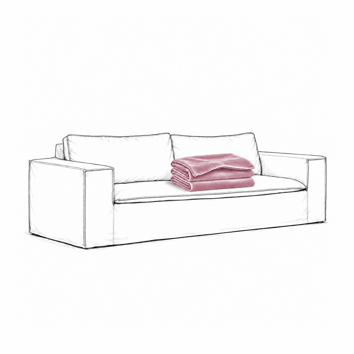 Klädsel Luca Original 2-Sitssoffa Dusty Pink