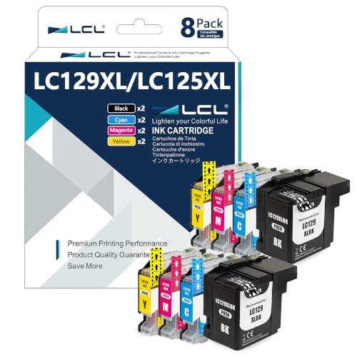 LCL Kompatibel bläckpatron LC129 LC129XL LC125XL LC129XLBK LC125XLC LC125XLM LC125XLY (8PK 2K2C2M2Y) ersättning för Brother J6520DW J6720DW J6920DW