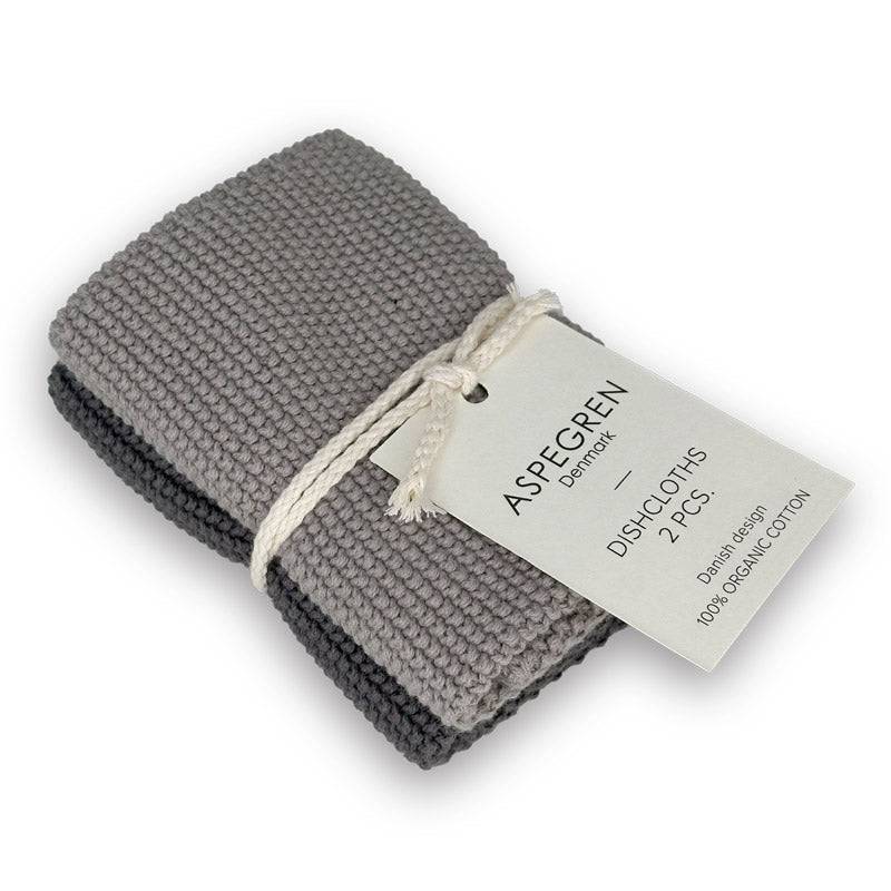 Knitted Dishcloths – Solid – Gray - 25x25 cm / Set of two