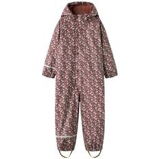 Name It Regnoverall m. Fleece - NmfDry10 - Fig m. Blommor - Name It - 2 år (92) - Regnkläder