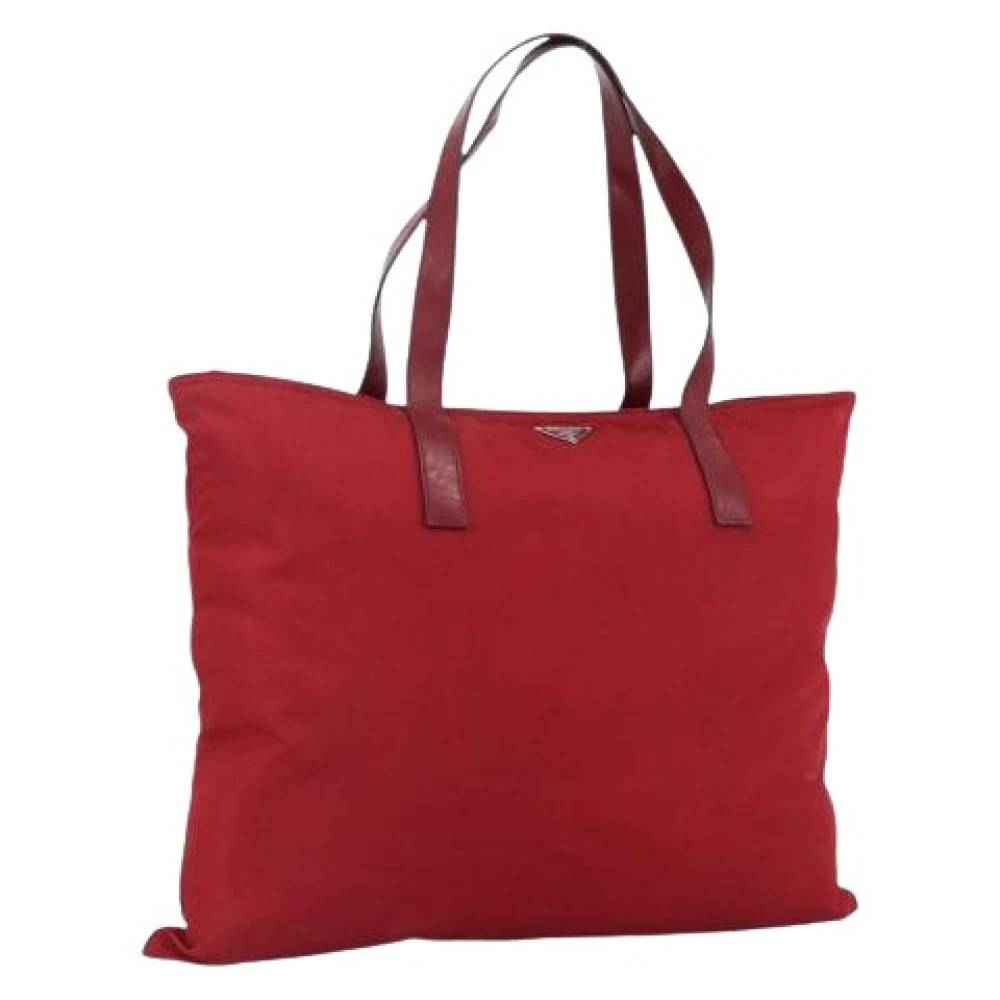 Prada Vintage Pre-owned Vintage Tote Bag - Vintage - Dame - Rød - ONE SIZE - Uld
