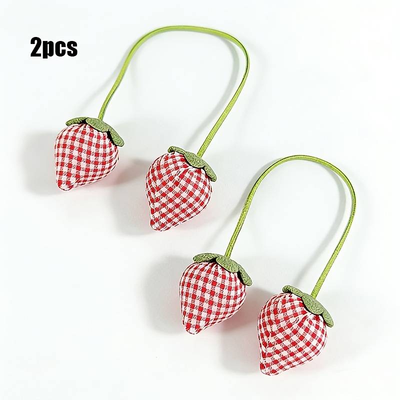 2pcs/7pcs Adorable Strawberry Curtain Tiebacks Suitable For Rooms, & Country Decor - Rustic Farmhouse Curtain Ties With Strawberry, Window Holders For Blinds/curtains