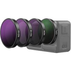 TELESIN Kamera Lens Filter Set für DJI Osmo Action 5 Pro Action 4 Action 3, 4er-Pack CPL ND32 ND16 ND8 Polarisierende Neutral Density HD Objektivfilter Schutzhülle für DJI Action Zubehör