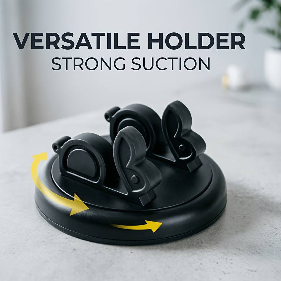 360-degree Rotating Base, Flexible Car Dashboard , Anti-slip, Reusable, Washable Phone Holder, Desk Tablet Stand