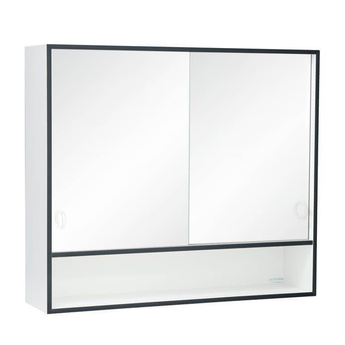 Skåform Skåform 10 Basic Badrumsskåp 600 x 525 x 140 mm, svart framkant