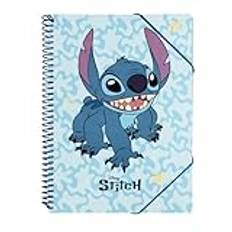 Grupo Erik Disney Stitch A4 Display Book | 30 Pockets - Propylene Sleeves | A4 Display Folder | Document Envelope With Velcro Closure | Stitch Gifts | Stitch Disney Gifts