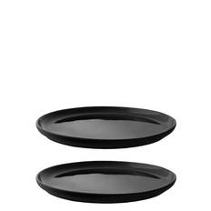 Theo Plate, 22 Cm - 2 Pcs Home Tableware Plates Dinner Plates Black Stelton