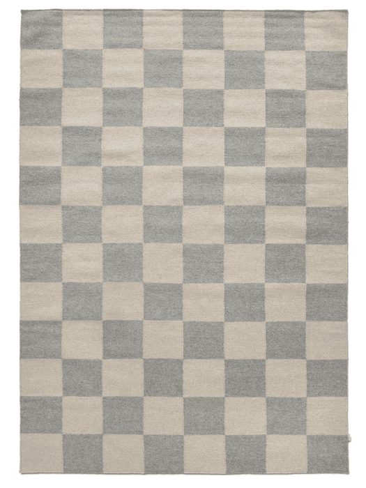 Squares Ternet Kelim Tæppe - Grey Natural.