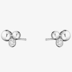 Georg Jensen Moonlight Grapes Sterling Silver 0.07ct Diamond Set Earrings 20000712