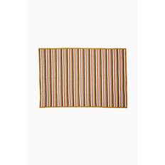Hübsch - Paviljong Pläd - Vit - size: 140x200 - Ochre/stripe (140x200)