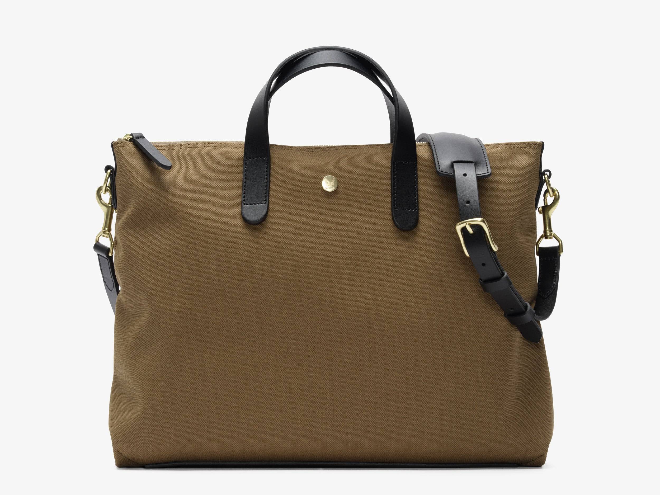M/S Brief – Khaki/Black - 80% cotton & nylon canvas / 20% full-grain bridle leather / Khaki Canvas / 4202.92