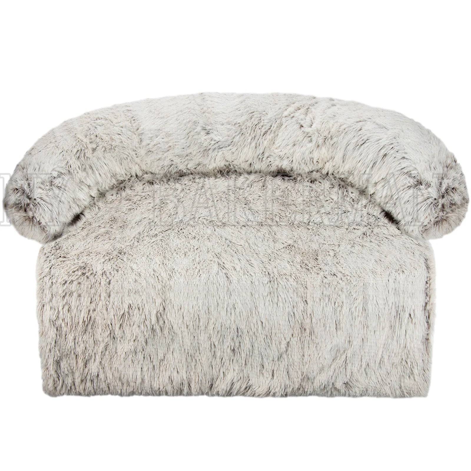 Warm Washable Sofa Bed for Dogs & Cats - White Brown / XXL for 99IBS (XXL for 99IBS)
