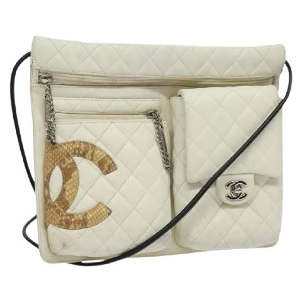 Chanel Vintage Pre-owned Laeder chanel-tasker - Vintage - Dame - Hvid - ONE SIZE - Uld