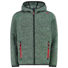 CMP Boy's Jacket Fix Hood Jacquard Knitted Fleecejacka Barn Storlek 116 Färg olivgrön
