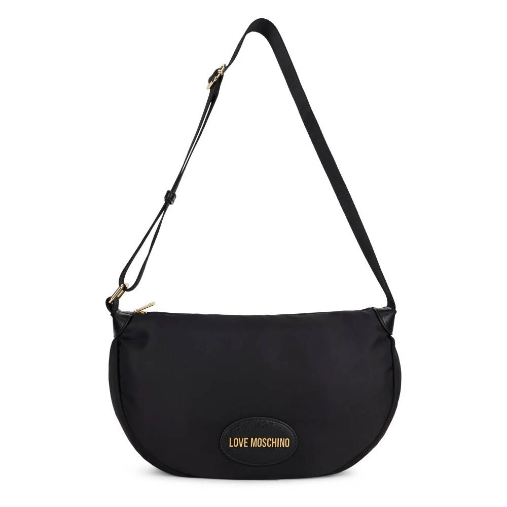 Love Moschino Skuldertaske med logo - Tasker - Dame - Sort - ONE SIZE - Uld