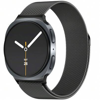Galaxy Watch 8 40mm/44mm, Galaxy Watch 8 Classic 46mm, för Galaxy Watch Ultra-band (2025/2024) 47mm universellt magnetiskt Milanese-armband i metallnä - Svart (Samsung 8:e generationen 40/44/46 mm,Galaxy Watch Ultra)
