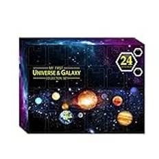 24-dagars nedräkningsadventskalender, pedagogisk gåva, universum galaktisk presentbox, jul för barn, tonåringar, flickor och pojkar, julnedräkningskalender (L).