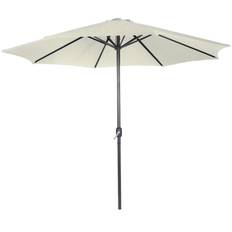 Parasol til altan, terrasse, have, 250cm, håndsving, vandafvisende, pladsbesparende, beige