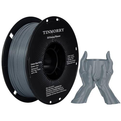 Carbon Fiber PETG Filament 1.75mm, TINMORRY PETG-CF 3D Printing Materials for FDM 3D Printer, 1 KG 1 Spool, Marble Grey