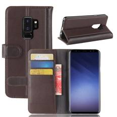 Samsung Galaxy S9 Plus Plånboksfodral i Äkta Läder, Brun