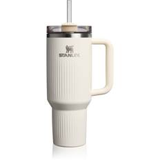 Stanley Quencher H2.O FlowState™ Tumbler krus i rustfrit stål med sugerør Stor Cream Gloss 1180 ml - 1180 ml