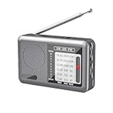 Bexdug Bärbar fullbandsradio, liten kortvågsradio - Uppladdningsbar väderradio Am Shortwave Radio,Bra mottagningstransistorradio Hörlursuttag Transistorradio för att lyssna på nyheter