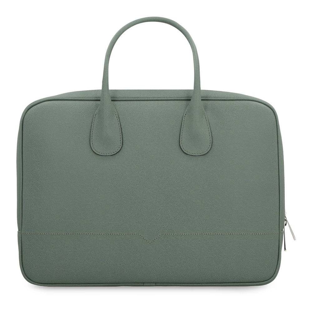 Valextra My Logo Leather Briefcase - Tasker - Herre - Grøn - ONE SIZE - Uld