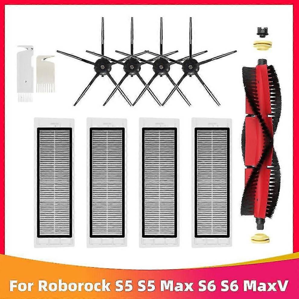 (Set 6) For Xiaomi Roborock S5 S50 S5 Max S6 S6 Maxv S6 Pure E4 E5 Robot Vacuum Cleaner Spare Parts Main Side Brush Hepa Filter Mop Rag