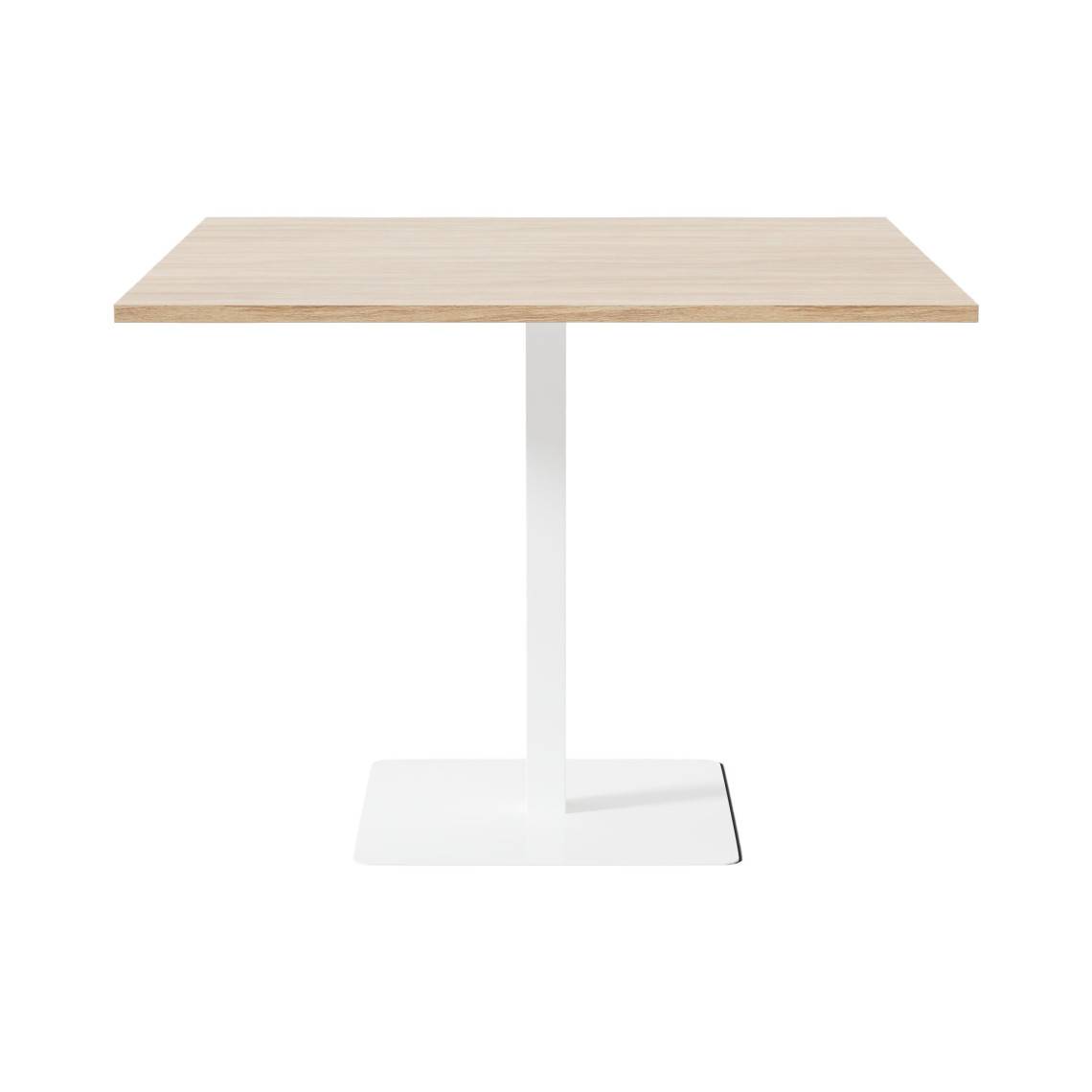 Cafébord Kvadrat, Størrelse 100 x 100 cm, Bordplade Eg, Stativ Hvid.