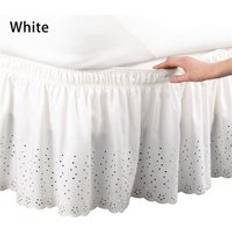 Hotell säng kjol sängöverdrag damm ruffle lakan täcke överkast sovrum hem textil kjol enkel drottning överkast 1.5 m *2 m - Vit