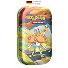 Pokémon-samlarkortspel: Mini-tin-box färgglad Paldea: Psiopatra & Ampharos (2 boosterpaket, 1 klistermärkesark)