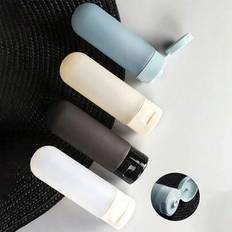 1 st/4 st/1 set läckagesäker silikon reseflaskset bärbar påfyllningsbar klämbehållare för schampo, lotion, toalettartiklar reseflaskset på språng påfy - Multifärgad - 4 st/1 set,4 st,1 genomskinlig liten skönhetslåda