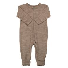 Joha Uld Onesie Beige Melange  Beige Melange-80 cm Wool Beige  80 cm  Unisex