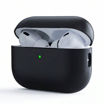 1 st silikon ultratunn 0,8 mm delad hörlursfodral Bare-Skin Handtag Lämplig för alla -modeller - Svart (AirPods1/2,AirPods Pro,AirPods 3,AirPods Pro (2nd generation),AirPods 4,AirPods Pro 3)