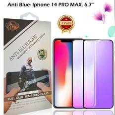 2-PACK - Anti-blå, 9H skærmbeskytter iPhone hærdet glas -