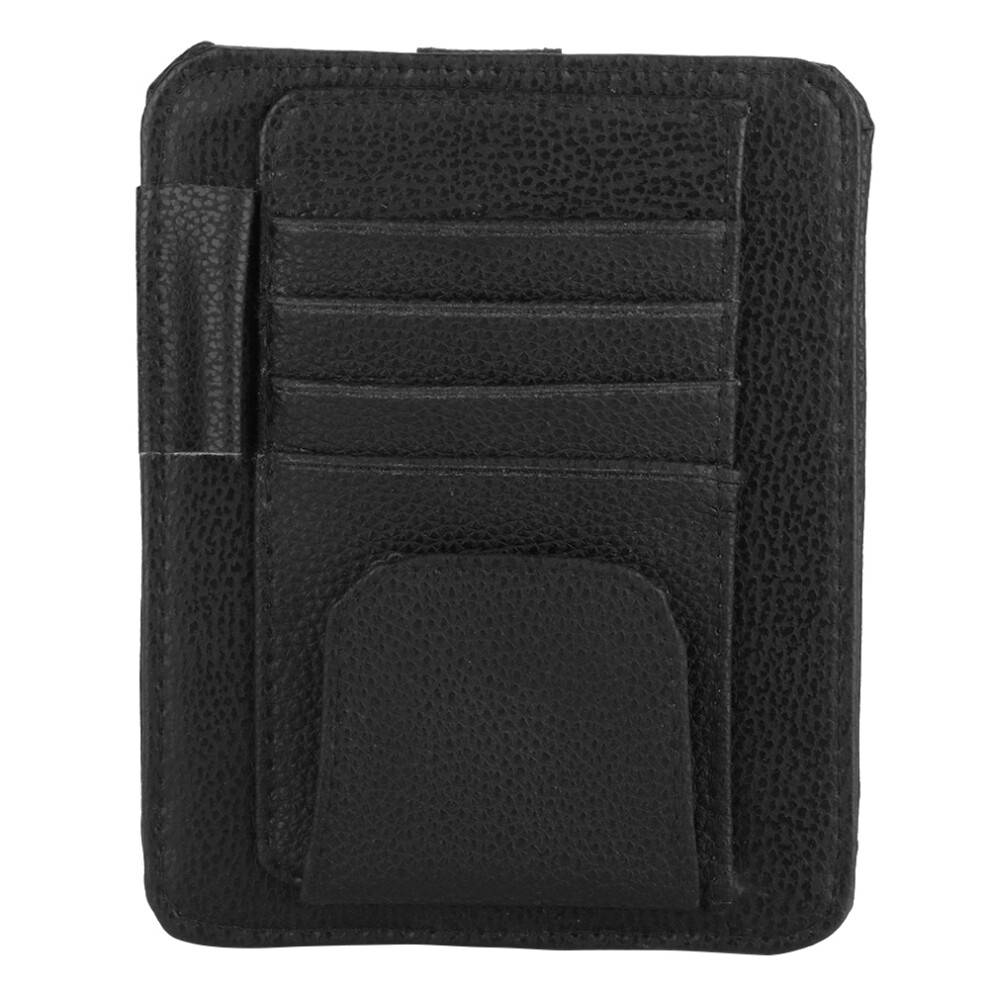 Bil solskærm opbevaringsorganisator PU læder elegant multi-lomme design nem montering universal pasform pladseffektiv holder bilen fri for rod lugt