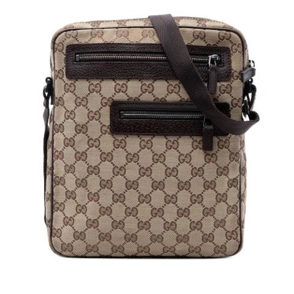 Gucci Vintage Pre-owned Canvas Crossbody Bag - Vintage - unisex - Beige - ONE SIZE - Læder